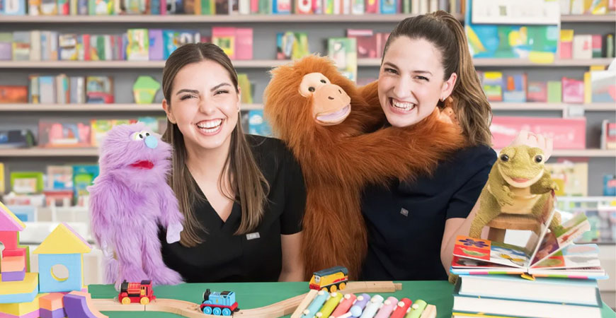 Speech therapists and TeleLingo creators Lorena Aceves Hernandez and Brenda Sanchez